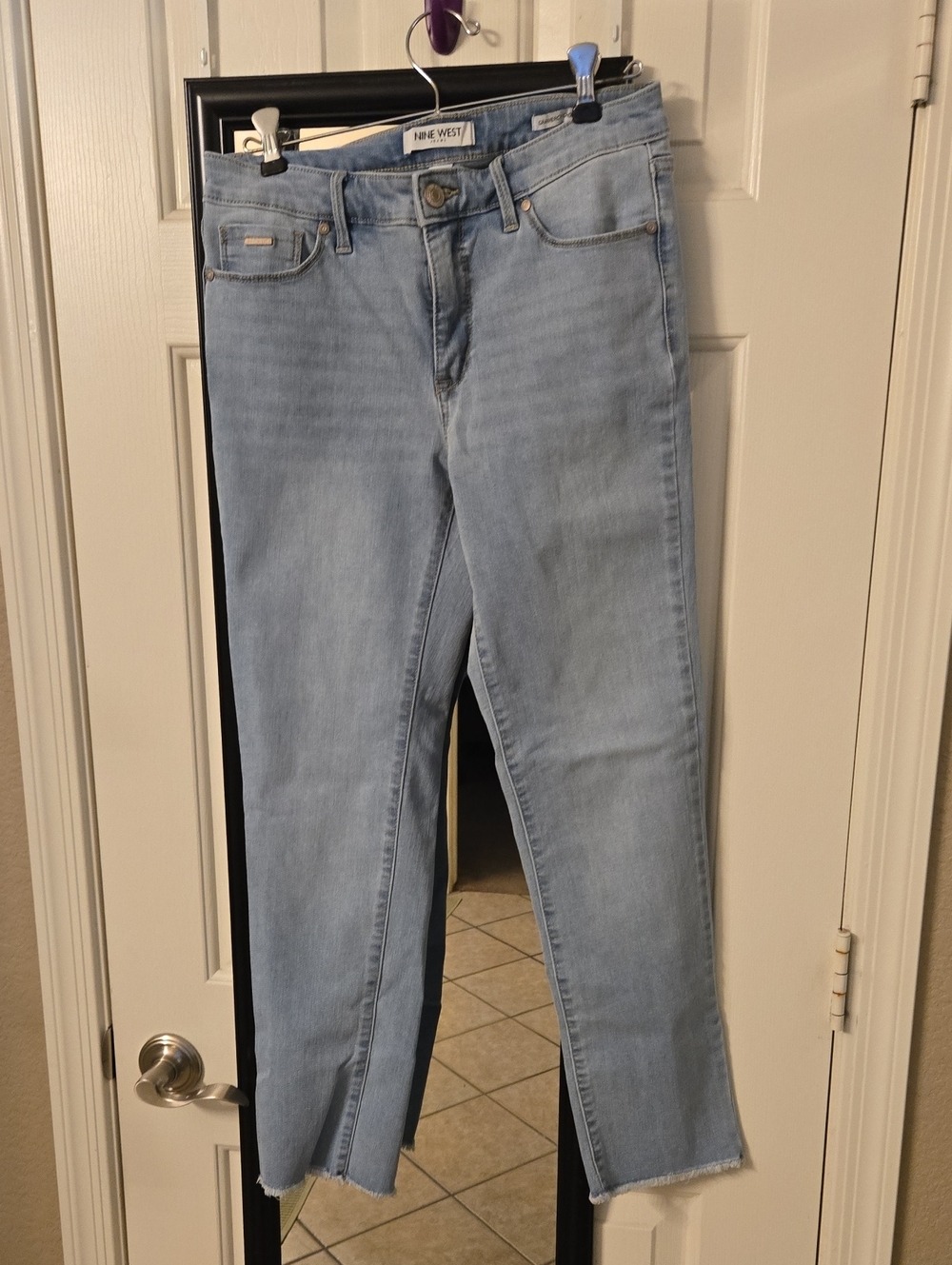 Nine West Light Blue Cropped Straight Jeans Sz 4